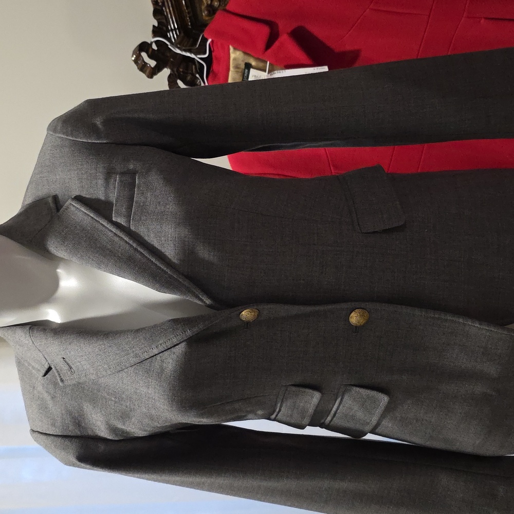 *EUC* J. Crew Classic Gray Wool Schoolboy Gold Button Lined Blazer